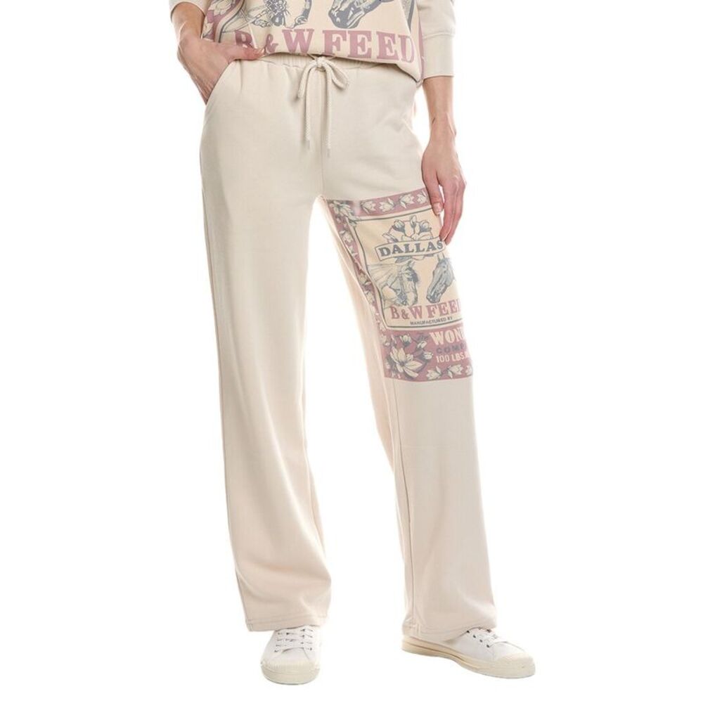 Nu Vintage Womens  Dallas B W Feed Sweatpant, Beige